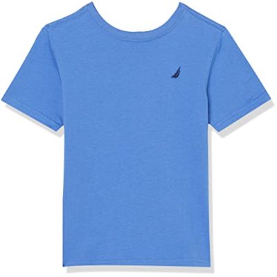 Nautica Boys' Short Sleeve Solid Crew Neck T-Shirt, French Blue Coast, 5