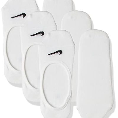 NIKE Women's Lightweight No-show 3-pair No show Socks 3 Pair , White/Black, M UK