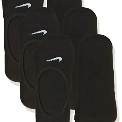 Nike Women's Lightweight No- Show Socks (3 Pair), Black/White,Medium (EU 38-42)