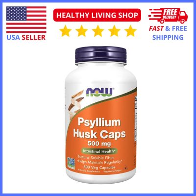 NOW Foods Psyllium Husk - Fiber Intestinal Health - 500x Capsules EXP 04/27