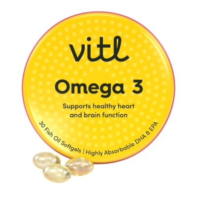 Omega 3 Easy-to-Swallow 30 High Strength Softgels, Highly-absorbable, EPA & DHA, Support Brain and Heart Health