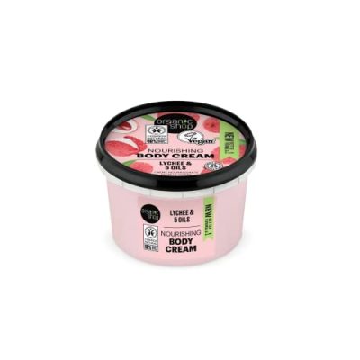 Organic Shop Pink Lychee and 5 Oils Body Cream, 250 ml