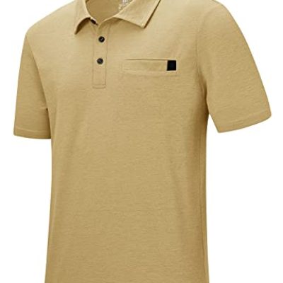 Rdruko Men's Golf Polo Shirts Short Sleeve Dry Fit Collared Shirts with Pocket Tennis Work Casual