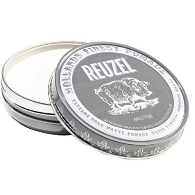 Reuzel Extreme Hold Matte Pomade - Men's Concentrated Wax Formula With Natural And Organic Hold - A Vegan Defining And Thickening Product That's Easy To Apply And Remove - Original Fragrance - 4 Oz