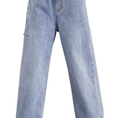 SEAUR - Girls Jeans Wide Leg Jeans Kids Denim Pants Casual Baggy Pants Children Outdoor Trousers