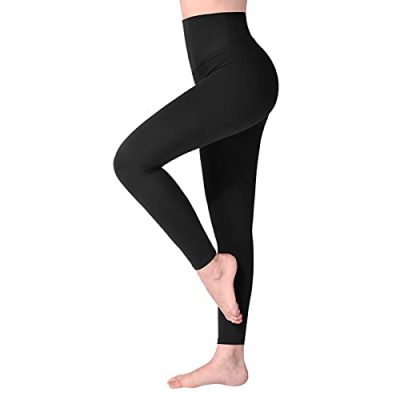 SINOPHANT High Waisted Leggings for Women, Buttery Soft Elastic Opaque Tummy Control, Workout Gym Yoga Stretchy Pants (Black1,L-XL/Plus Size)