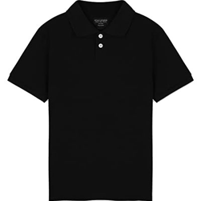 Style Lockers® Boys Girls Kids Plain Polo Shirts Children Classic Summer Short Sleeve T-Shirts School Uniform Tops (Black, 11-12 Years)