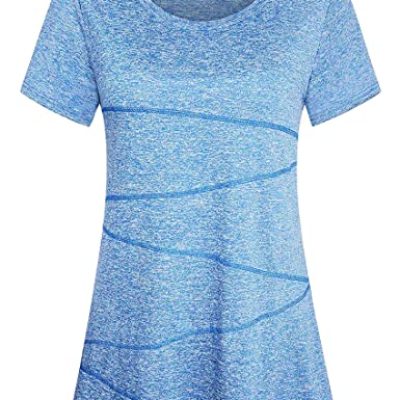 Sykooria Women Short Sleeve T Shirts Sportswear Clothing Ladies Sports Exercise Gym Running Yoga Tops for Women UK Blue