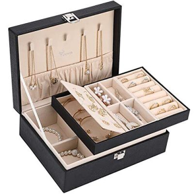 Voova Jewelry Box Organizer for Women Girls 2 Layer Large Men Jewelry Storage...