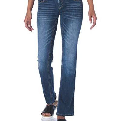 WallFlower Women's Luscious Curvy Bootcut Mid-Rise Insta Stretch Juniors Jeans (Standard and Plus), Magic, 14