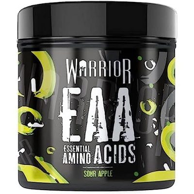 Warrior, EAA - Essential Amino Acids - 360g - Provides Exceptional Support for Recovery & Muscle Soreness - Formula Cyclic Dextrin, Taurine and More, Sour Apple