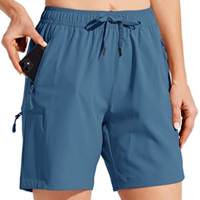 WILLIT Women's Cargo Shorts Quick-Drying Hiking Active Shorts Lightweight Sports Summer Shorts with Pockets, ocean blue, XS