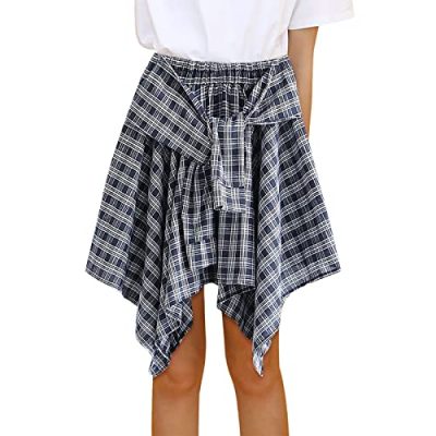 Women Solid Ombre Lightweight Flare Midi Pull On Closure Skirt Club Party Midi Pencil Dress Summer Spring Boho Skirts Dress(Dark Blue,One Size)