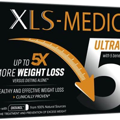 XLS-Medical Ultra 5 Weight Loss Capsules - Reduces Calories Absorbed from Dietary Fats - Lose Up to 5x more Weight - With Okranol as Active Ingredient - 84 Capsules, 2 Week Supply